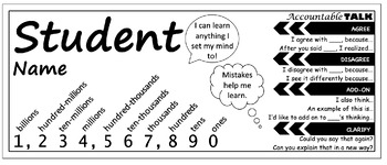 Preview of Desk Name Tags -Accountable Talk