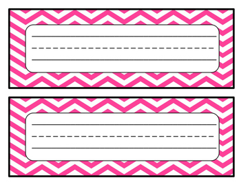 Desk Name Tags Chevron 6 Different Colors By Christine Lynn Tpt