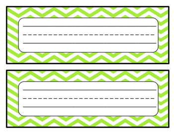 Desk Name Tags Chevron (6 different colors) by Christine Lynn | TpT