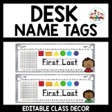 Desk Name Tags | Class Decor Gray and Teal