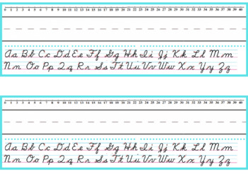 Preview of Desk Name Tags:Cursive Alphabet & Number Line