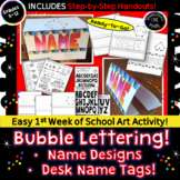 How to Draw Bubble Letters!-Desk Name Tags! Easy Middle Sc