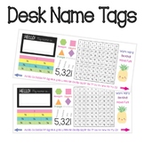 Desk Name Tags. Name editable. Letter Size template