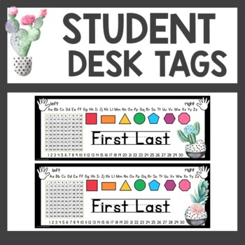 Preview of Desk Name Tags | Student Desk Tags | Cactus