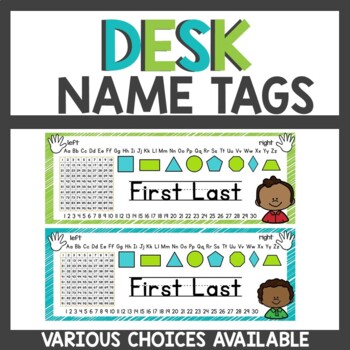 Preview of Desk Name Tags | Student Desk Tags | Lime & Teal