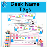 Editable Desk Plates with Alphabet, Numbers, Shapes & Colo