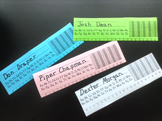 Desk Name Tags with Alphabet, Number Line, and Hundreds Chart