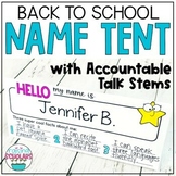 Desk Name Tents Accountable Talk Back to School EDITABLE