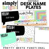Student Name Plates and Tags - EDITABLE - Bright Pastel Cl