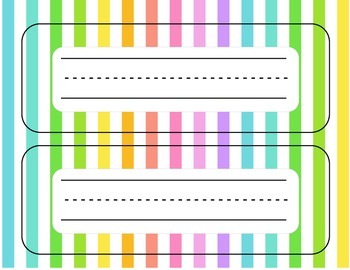 Desk Nameplates: Neon Stripes by Beached Bum Teacher - Kimberly Anderson