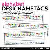EDITABLE Desk Nametags with the Alphabet {White Series}