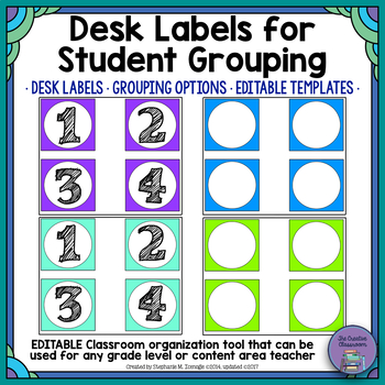 Desk Number Labels For Student Grouping By The Creative Classroom