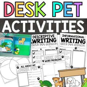 Desk Pet Activities | Writing and Math Printables for Desk Pets