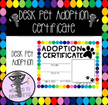 Preview of Desk Pet Adoption Certificate