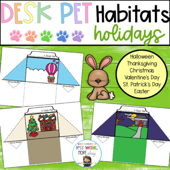 Desk Pet Habitats Holidays by Less Work More Play TpT