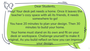 Preview of Desk Pet Home STEM Project