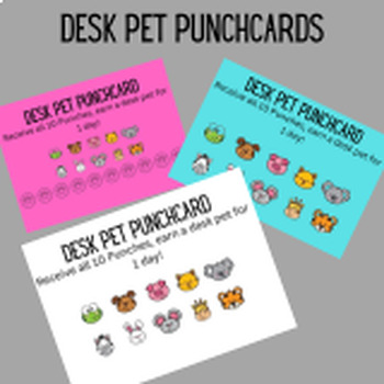 Preview of Desk Pet Punch Cards