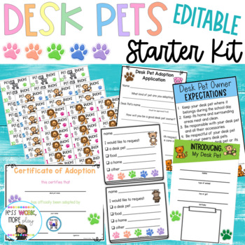 Preview of Desk Pets Starter Kit: Classroom Behavior Management | Editable
