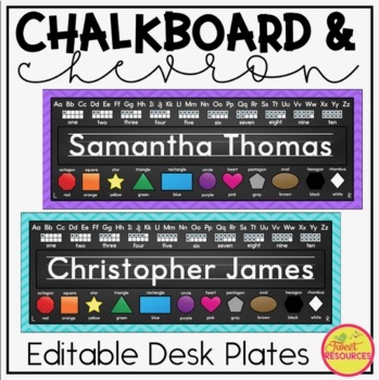 Editable Nametags Chevron Worksheets Teaching Resources Tpt