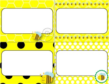 Desk Plates, Labels, Tags & More! ***EDITABLE*** ~Buzzy Bees Theme~