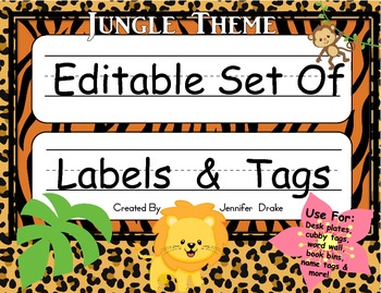 Editable Jungle Labels Worksheets Teaching Resources Tpt