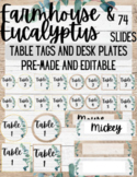 Desk Plates and Table Numbers - Farmhouse and Eucalyptus C