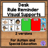Desk Rule Reminder Visuals and Behavioral Supports for Aut