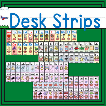 Preview of Desk Strips (With & Without Mouth Formations) +Visuals +Digraphs, Blends & More!