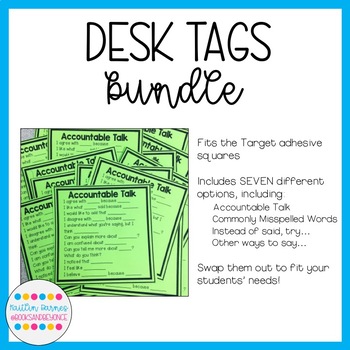 Preview of Desk Tags: 7 Options of Student-Friendly Reminders!