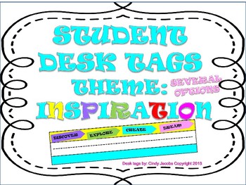Desk Tags Desk Plates Name Plates For Students By Cindy Jacobs Tpt