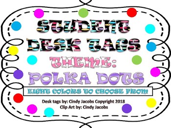 Desk Tags Desk Plates For Students By Cindy Jacobs Tpt
