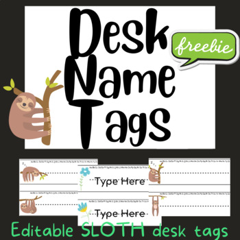 Sloth Desk Tags Name Plates Freebie By There S No Crying In Teaching