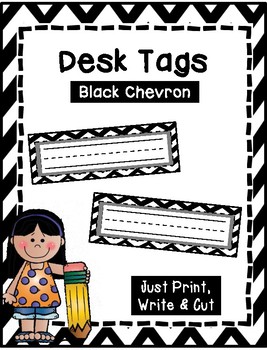 Desk s Printable Name s Black White Chevron By Dh Kids