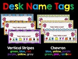 Desk Name Tags Editable (stripes and chevron)