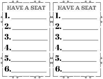 Class 1 A Seating Chart