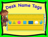 Desk name tag with alphabet and shapes!