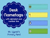 Desk Name Plates / Desk Name Tags with Alphabet and Number Lines