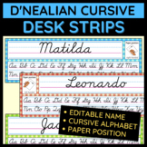 Desk strips with large name, alphabet and paper position -