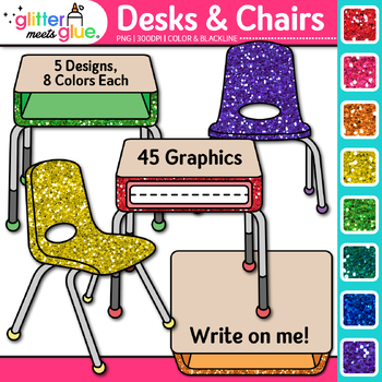Classroom Desks And Chairs Clip Art School Supply Graphics
