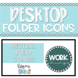 Desktop Folder Icons for Mac and PC Neutral Boho Color