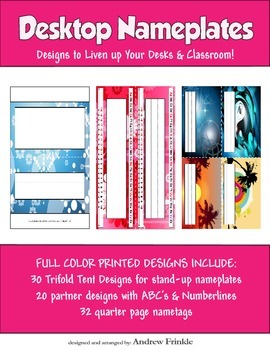 Preview of Desktop Nameplates - Classroom Management Tool - Over 70 designs