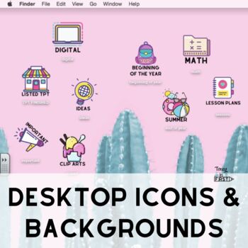 Desktop Organizer Backgrounds and Icons Decorate Customize Mac | TPT