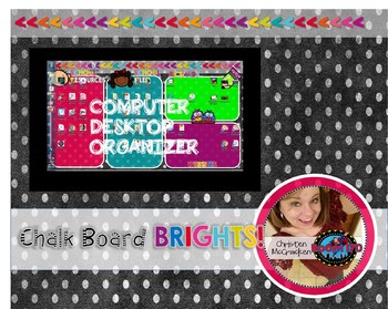 Preview of Desktop Organizer: Chalk Board Brights