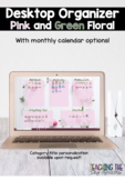 Desktop Organizer with Calendar Option- Pink Floral