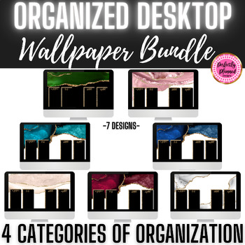 Preview of Desktop Organizers | Computer Background Wallpapers | Agate Organization BUNDLE