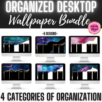 Preview of Desktop Organizers | Computer Background Wallpapers | Organization BUNDLE