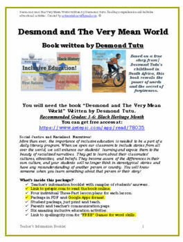 Preview of Desmond and The Very Mean World Six Inclusive Educational Activities