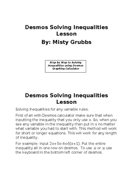 Preview of Desmos Solving Inequalities Steps
