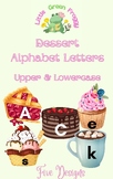 Dessert Alphabet Letters, Upper and Lowercase, Flash Cards