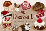Dessert clipart, Dessert design bundle, Png art bundle